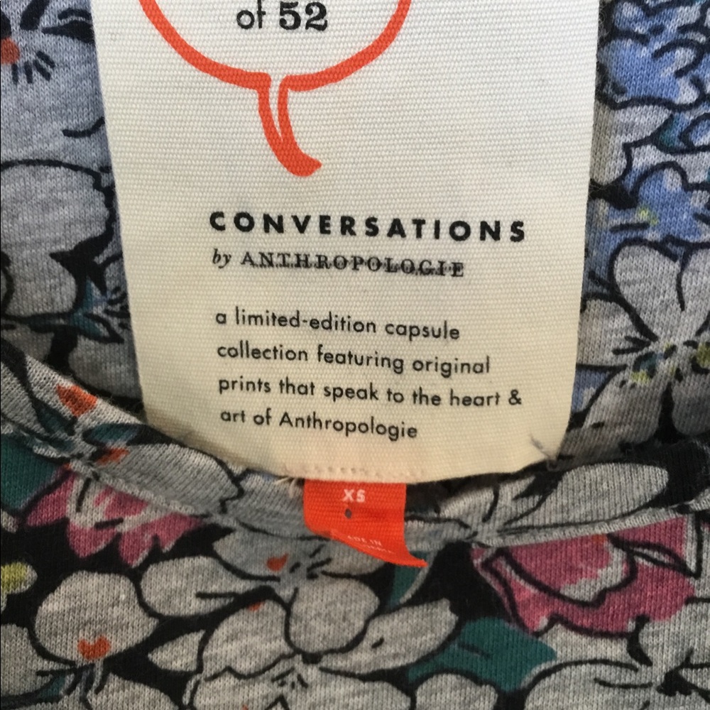 Anthro 40 of 52 Conversations Floral T-shirt - Picture 4 of 7